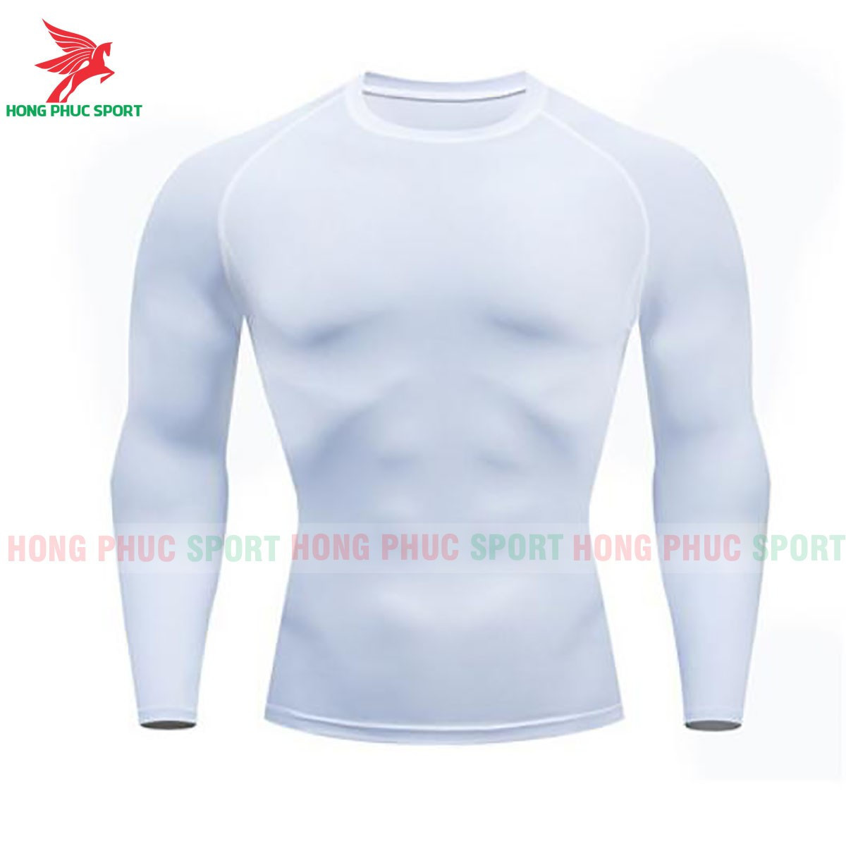 ÁO GIỮ NHIỆT NAM LEGGING PRO COMBAT TAY DÀI TRẮNG GĂN TRẮNG