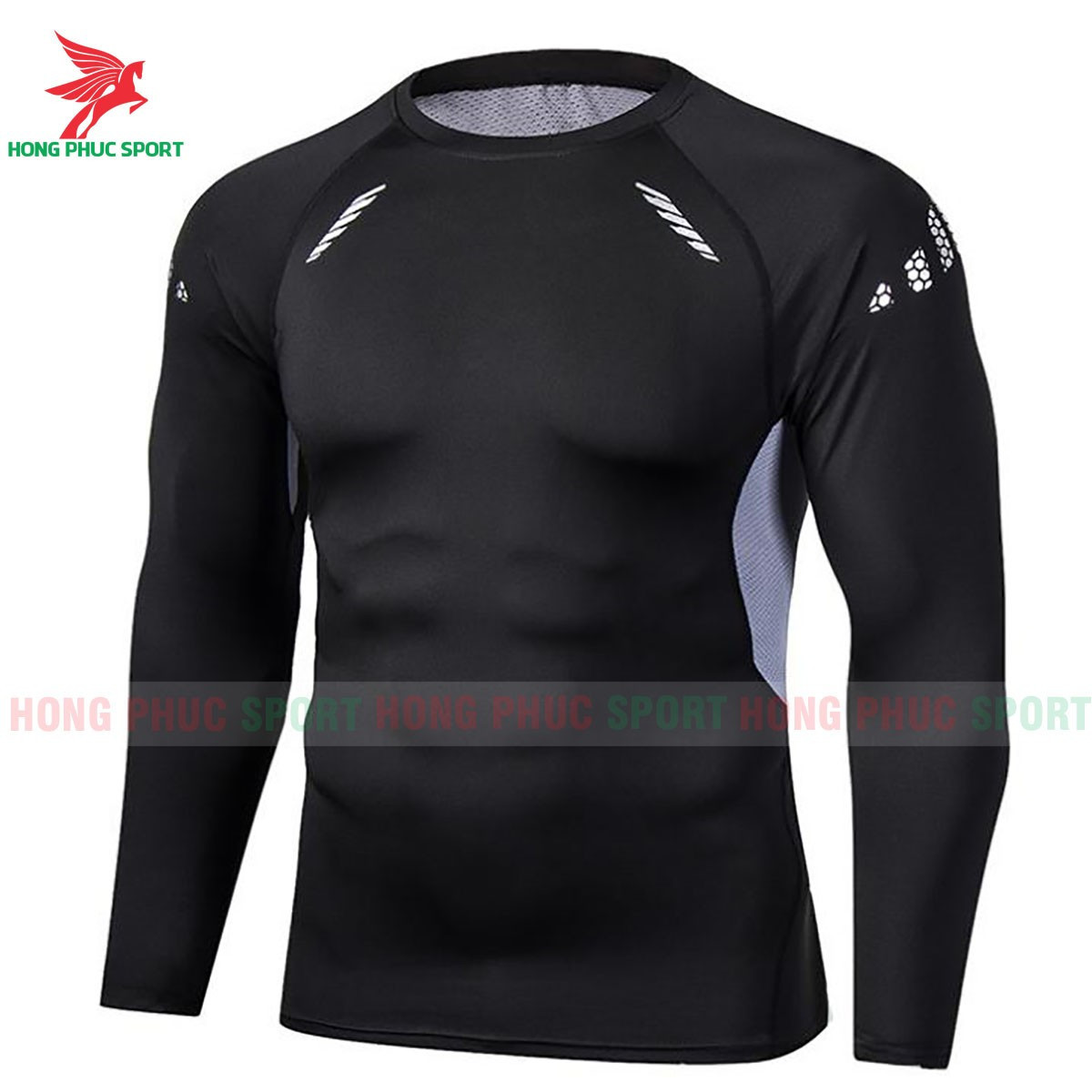 ÁO GIỮ NHIỆT NAM LEGGING PRO COMBAT TAY DÀI ĐEN HỌA TIẾT 5C
