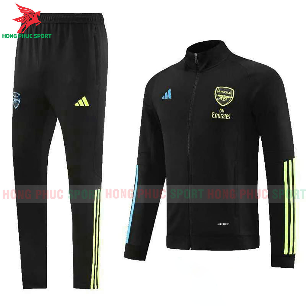 Bộ Quần Áo Khoác Arsenal 2023 Đen Xanh Super Fake Thái Lan