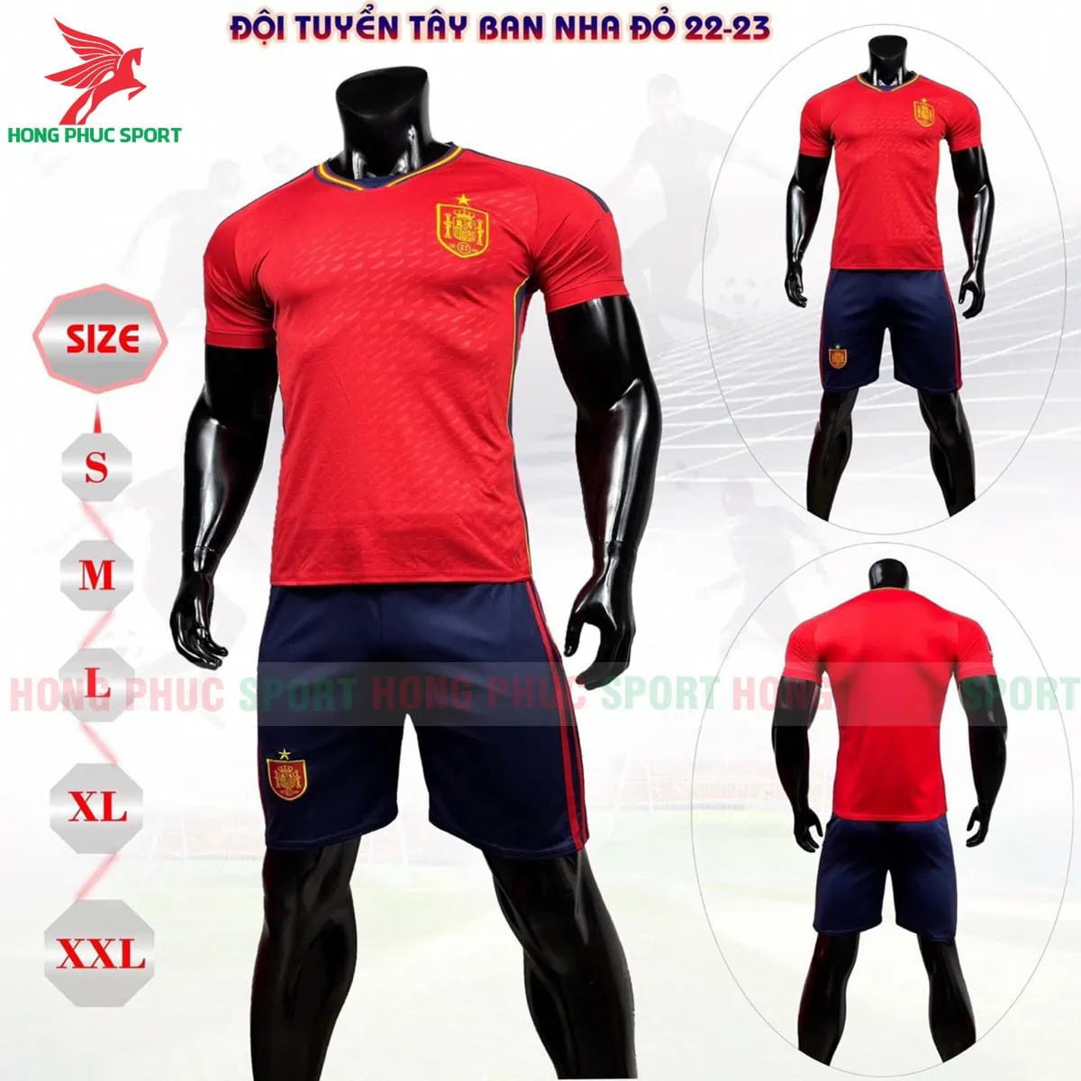 Bộ quần áo bóng đá Tây Ban Nha World Cup 2022 Sân Nhà - THUN LẠNH CAO CẤP