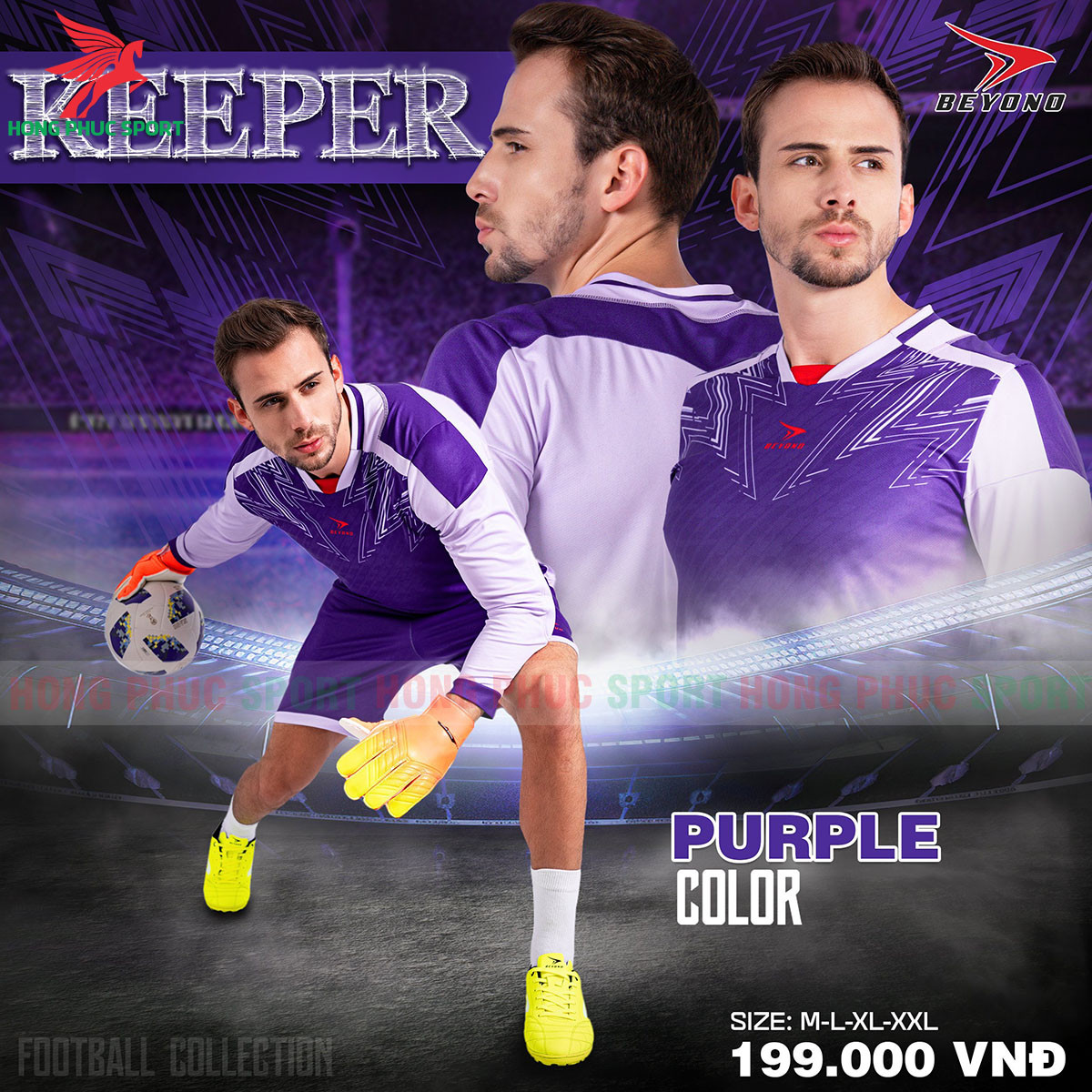 Bộ Quần Áo Thủ Môn Beyono Goal Keeper Tím