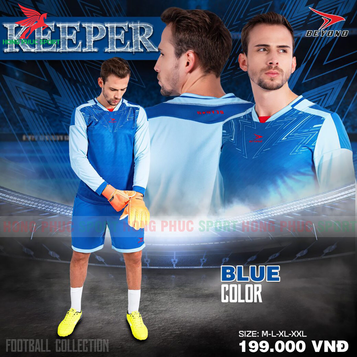 Bộ Quần Áo Thủ Môn Beyono Goal Keeper Xanh Dương
