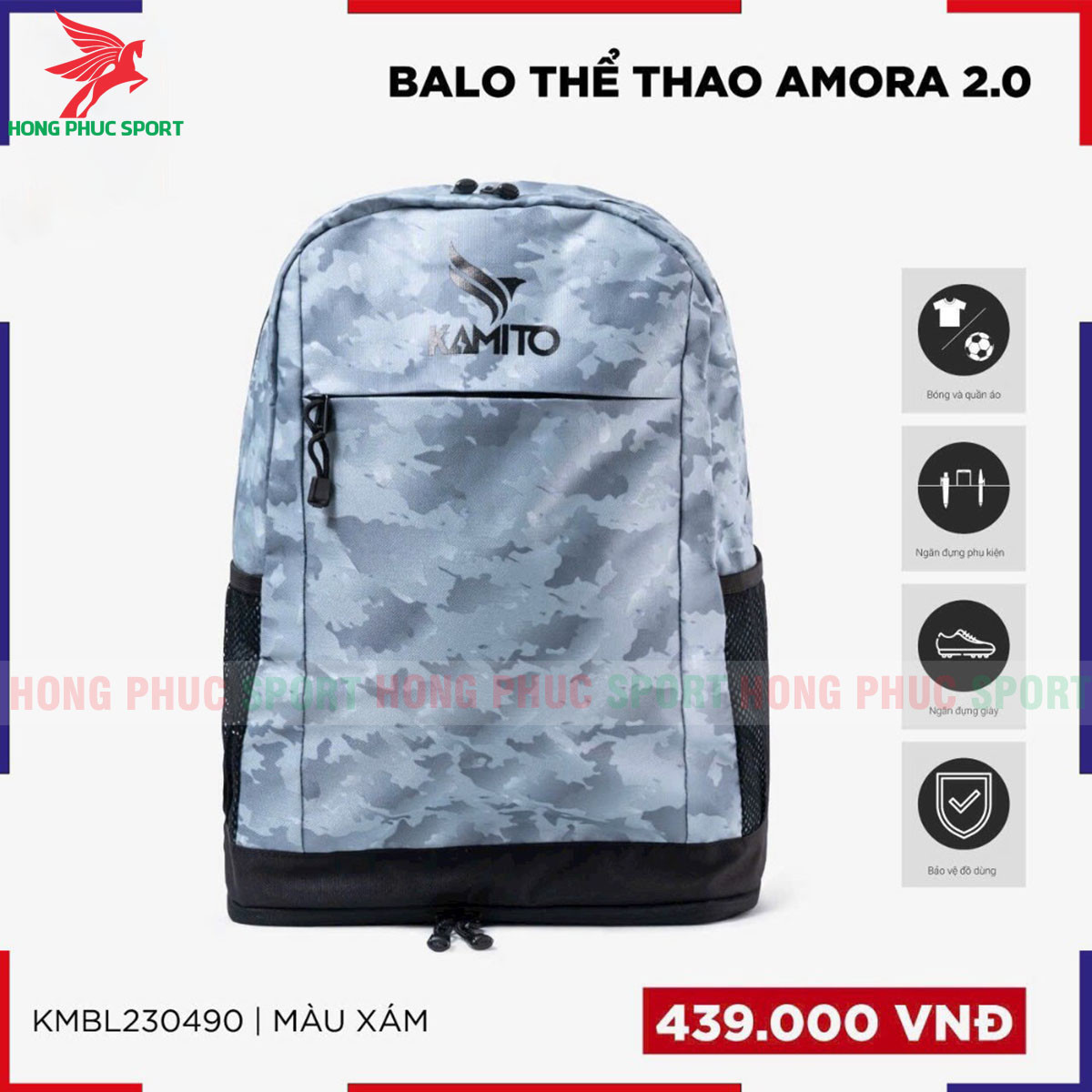 BALO THỂ THAO KAMITO AMORA 2.0 XÁM