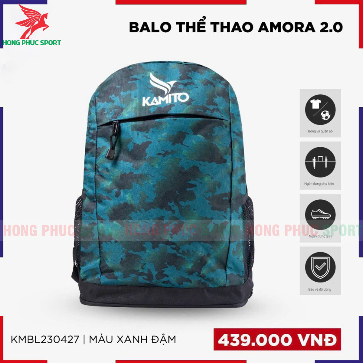 BALO THỂ THAO KAMITO AMORA 2.0 XANH ĐẬM