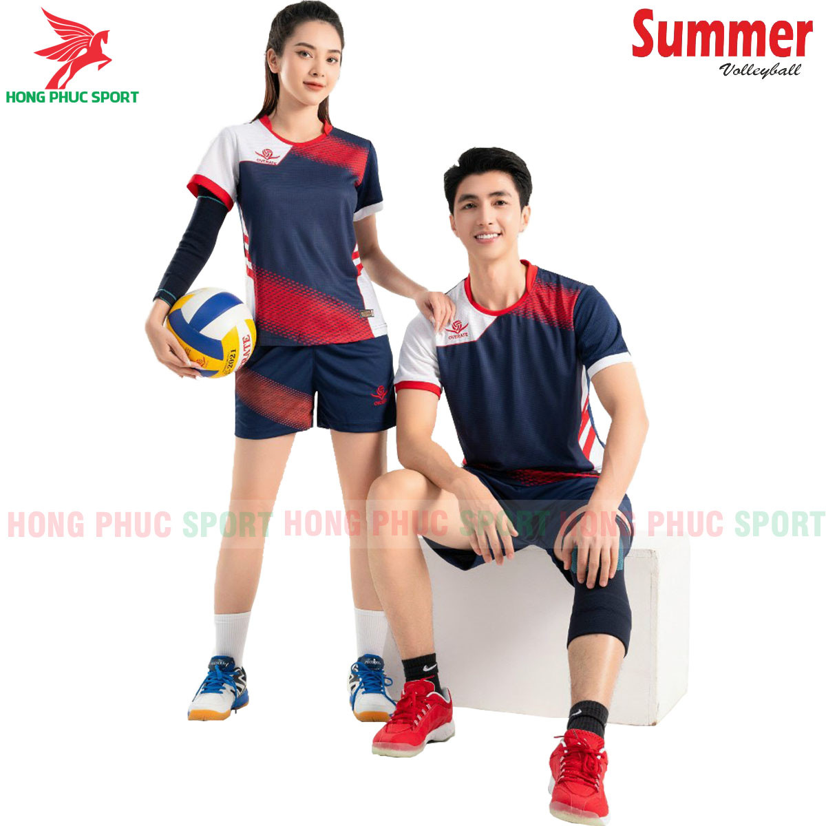 BỘ QUẦN ÁO BÓNG CHUYỀN NAM NỮ OVERATE SUMMER XANH THAN