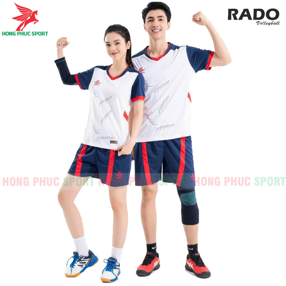 BỘ QUẦN ÁO BÓNG CHUYỀN NAM NỮ OVERATE RADO TRẮNG