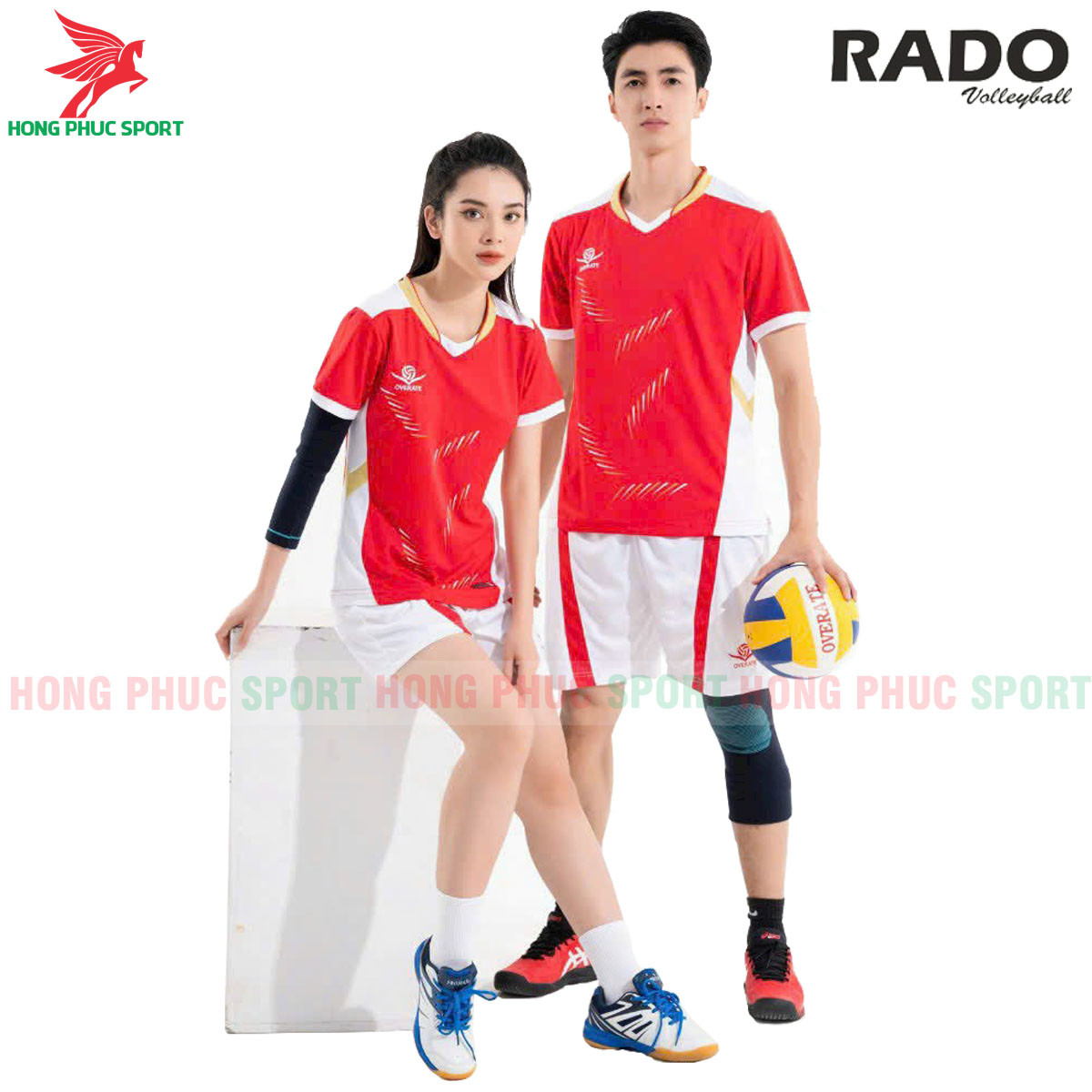 BỘ QUẦN ÁO BÓNG CHUYỀN NAM NỮ OVERATE RADO ĐỎ