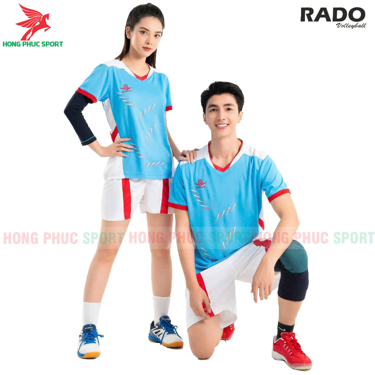 BỘ QUẦN ÁO BÓNG CHUYỀN NAM NỮ OVERATE RADO XANH NGỌC