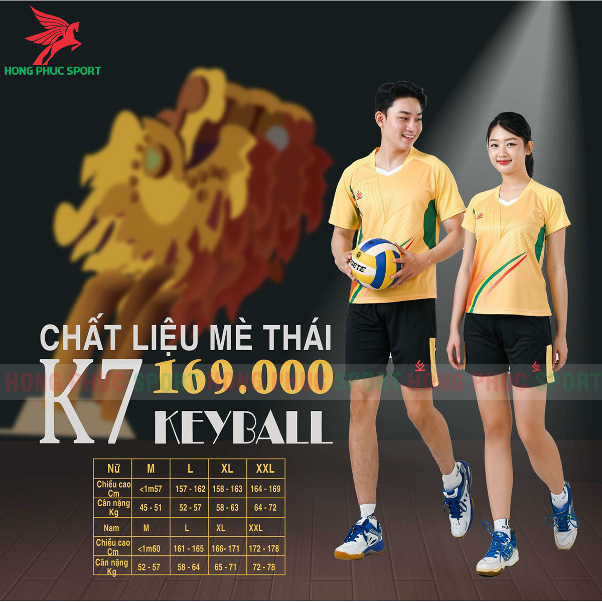 BỘ QUẦN ÁO BÓNG CHUYỀN NAM NỮ KEYBALL K7 CAM