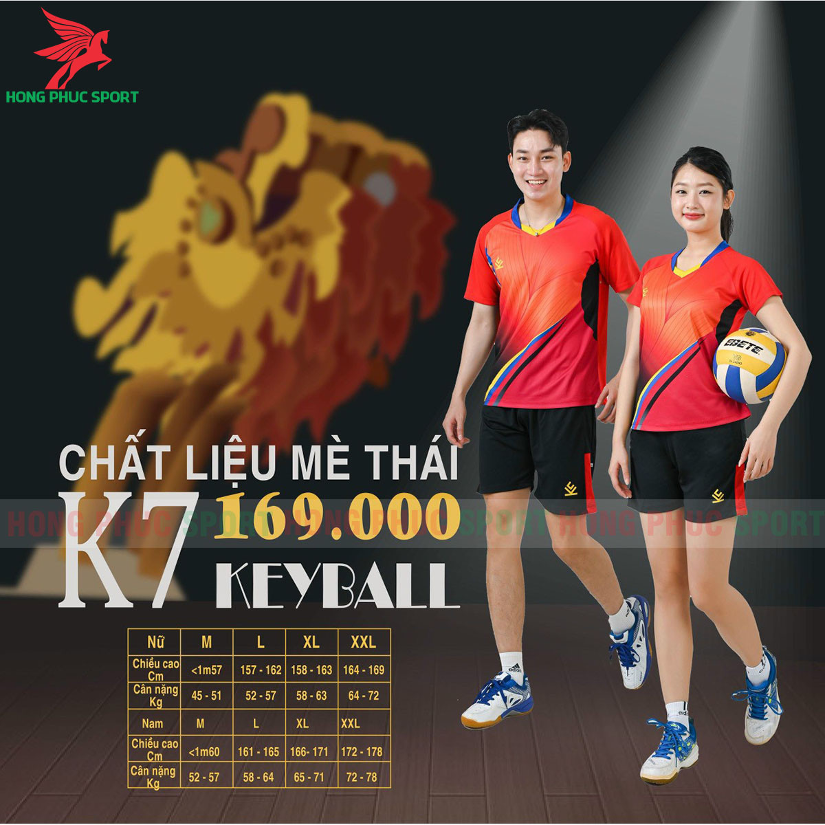 BỘ QUẦN ÁO BÓNG CHUYỀN NAM NỮ KEYBALL K7 ĐỎ