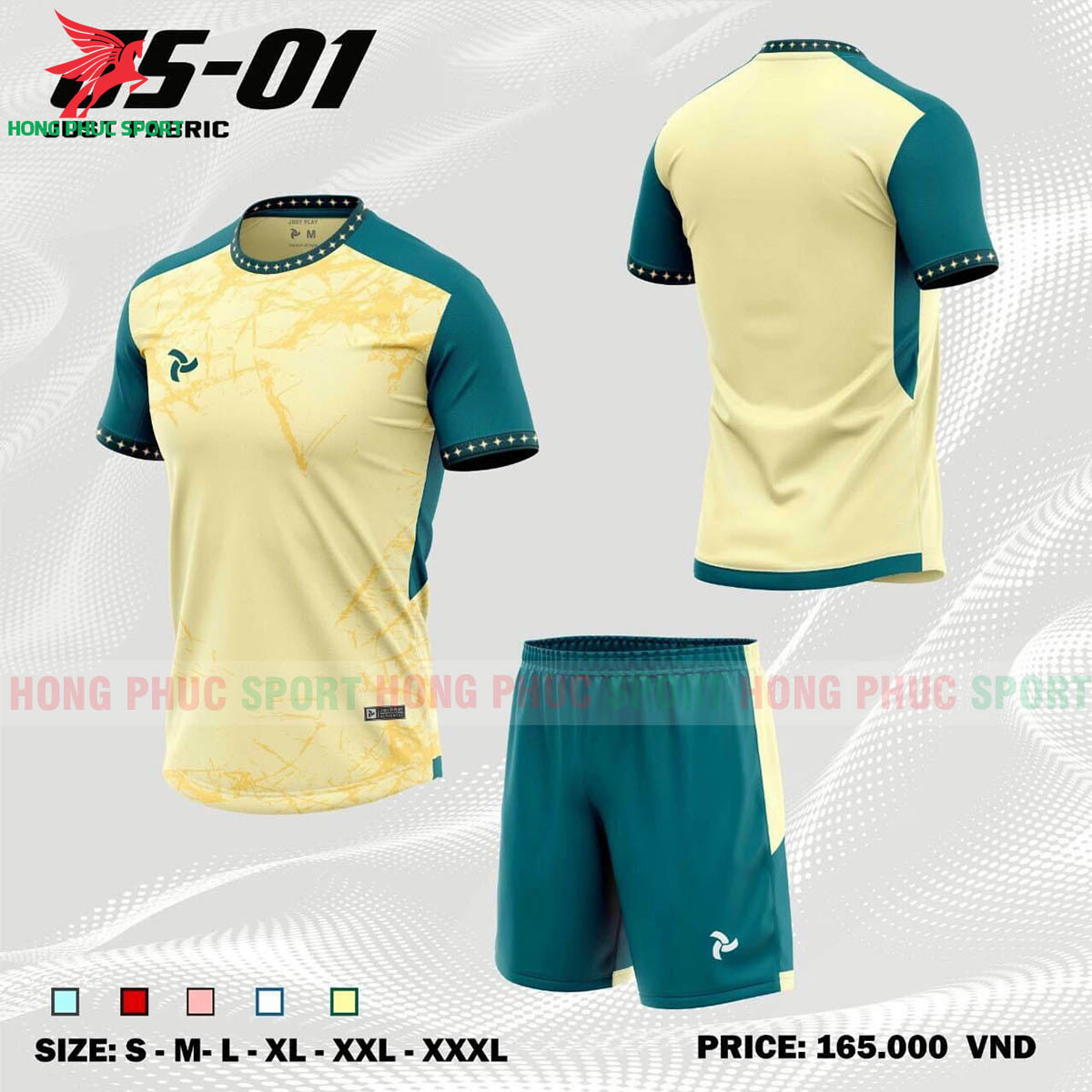 BỘ QUẦN ÁO BÓNG ĐÁ KHÔNG LOGO JUSTPLAY JS-01 MÀU VÀNG