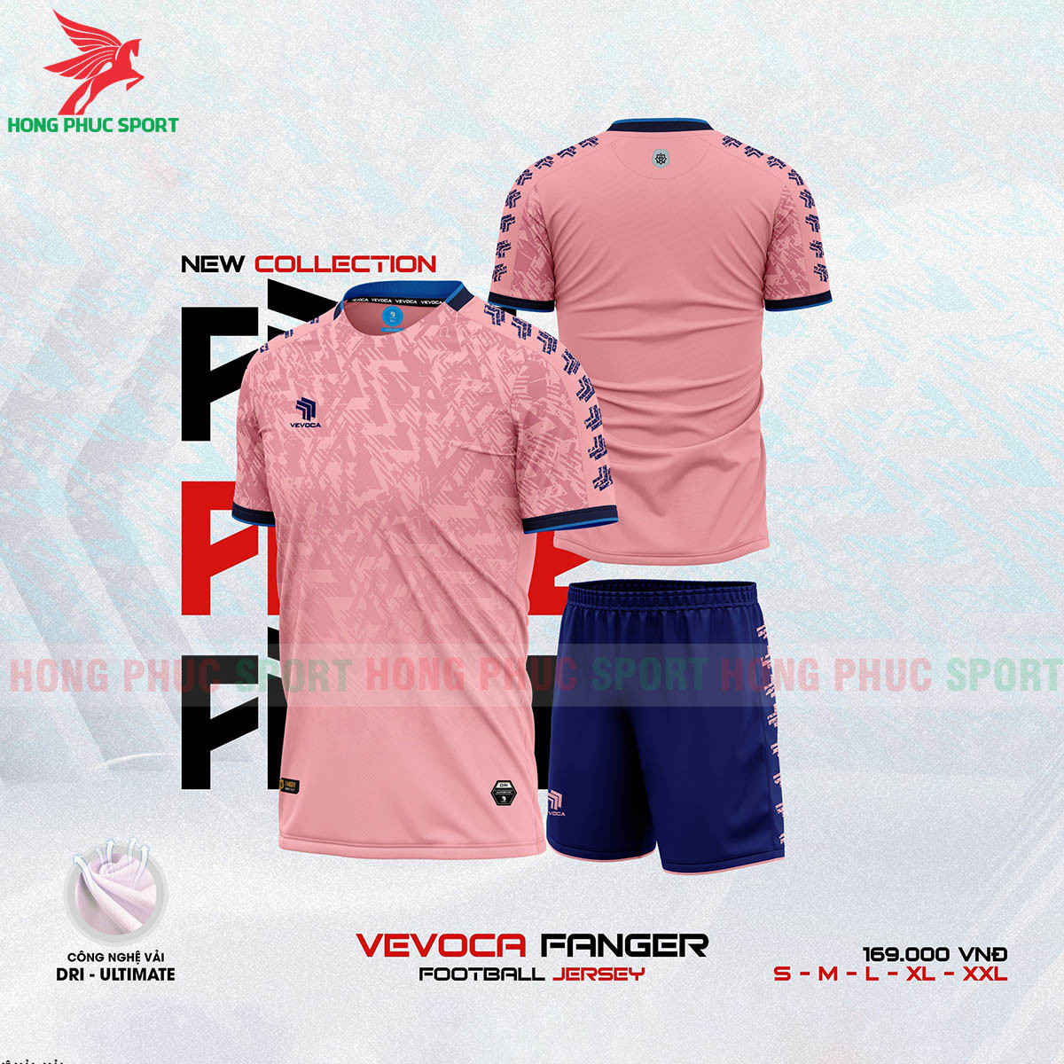 BỘ QUẦN ÁO BÓNG ĐÁ KHÔNG LOGO VEVOCA FANGER HỒNG