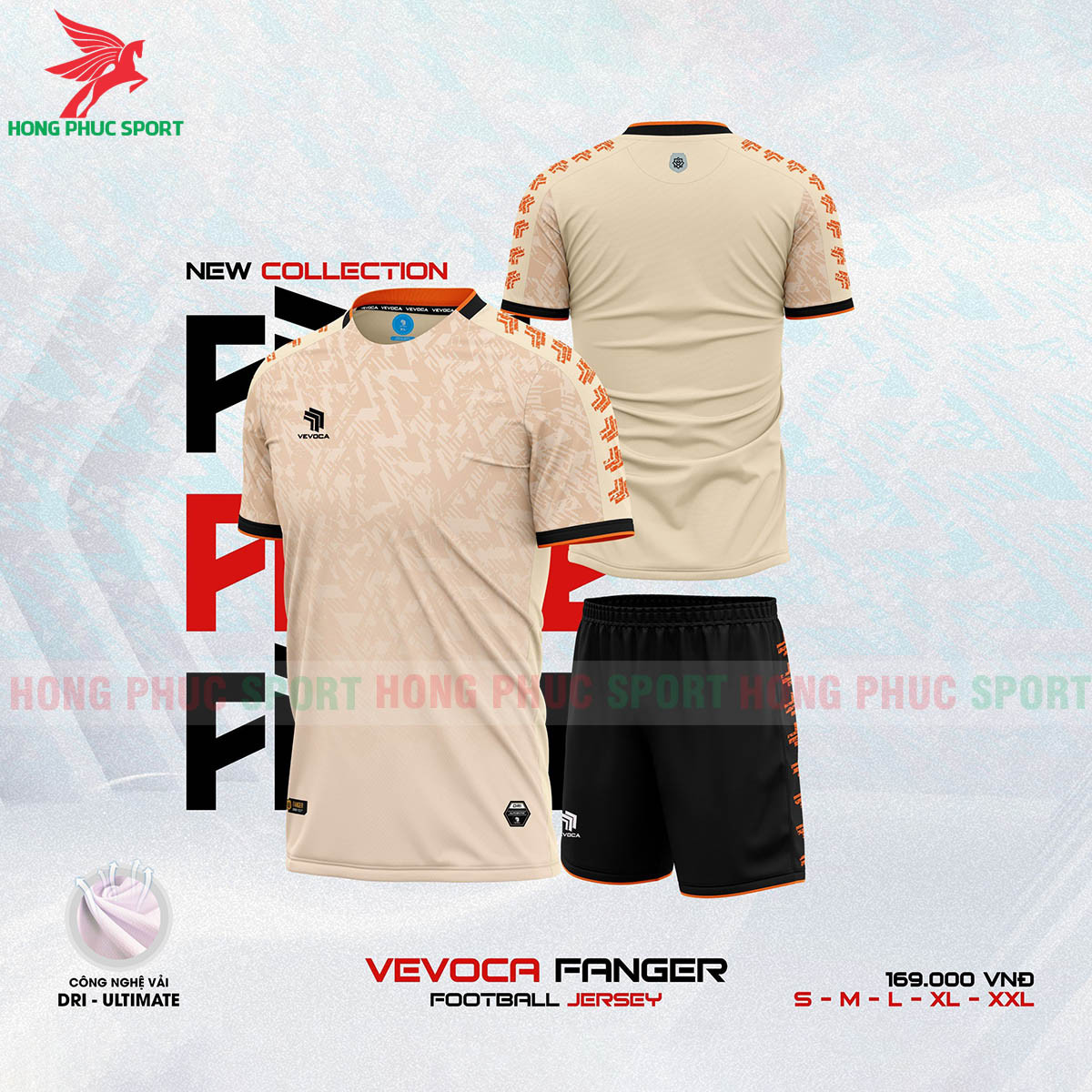 BỘ QUẦN ÁO BÓNG ĐÁ KHÔNG LOGO VEVOCA FANGER VÀNG BE