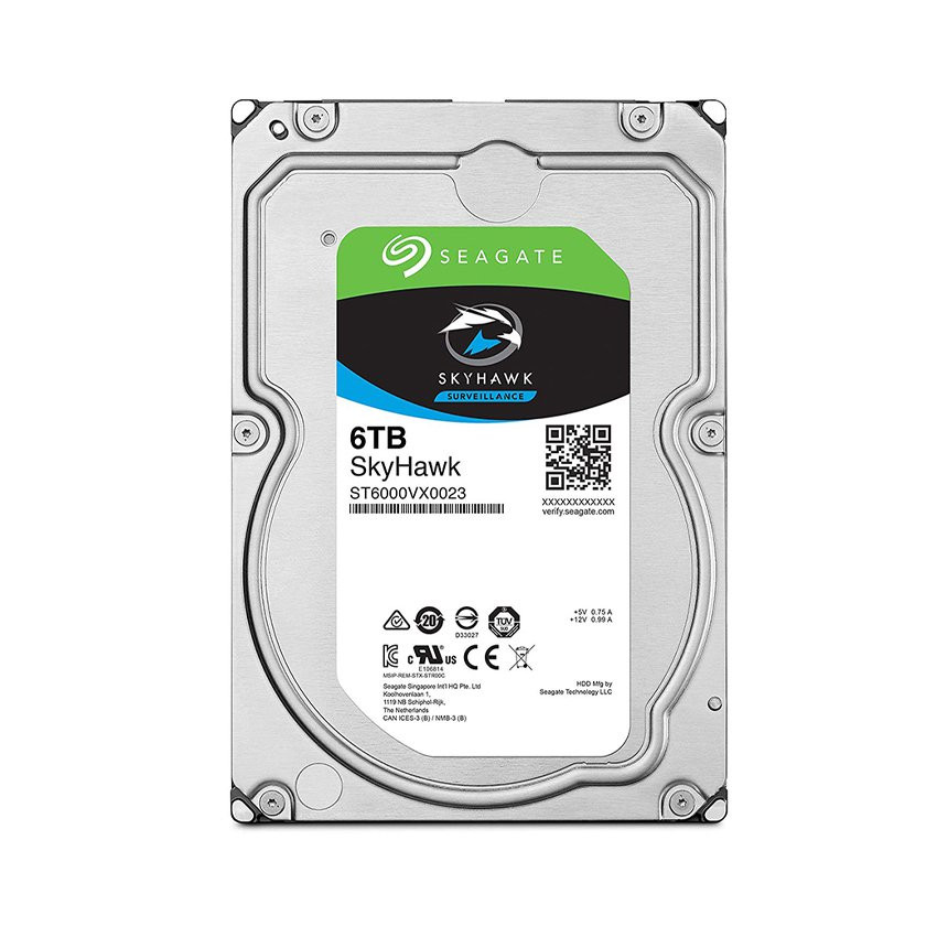 Ổ cứng HDD Seagate Skyhawk 6TB 3.5 inch, 5400RPM, SATA, 256MB Cache (ST6000VX001) - MBC