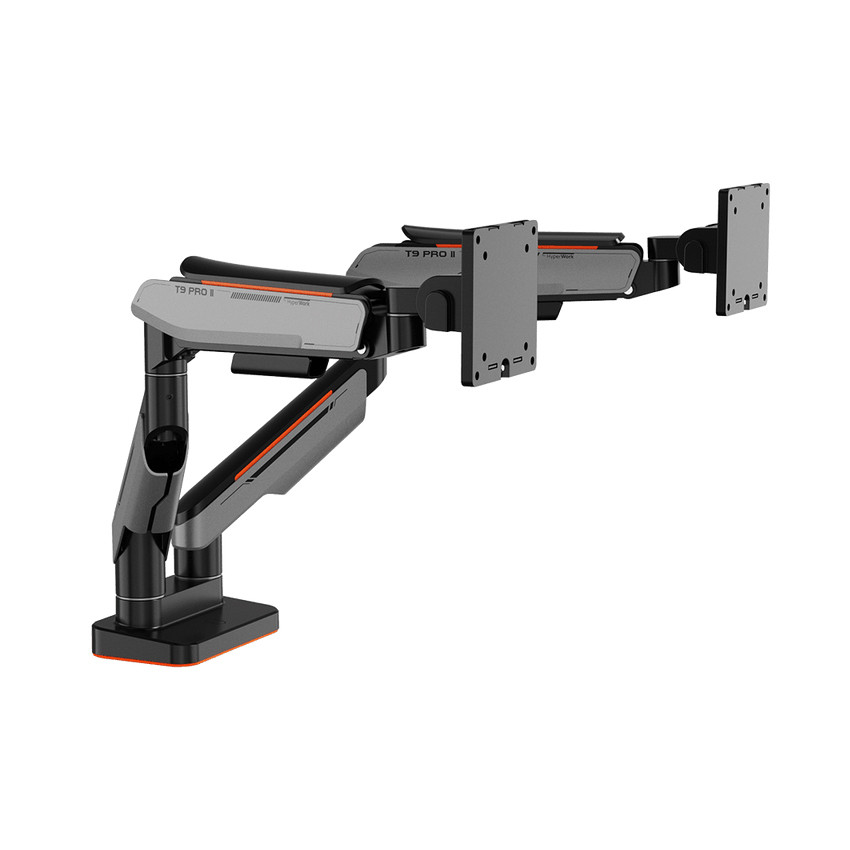 Giá Đỡ 2 Màn Hình Human Motion T9 Pro II Dual (23 - 43inch) Màu Xám
