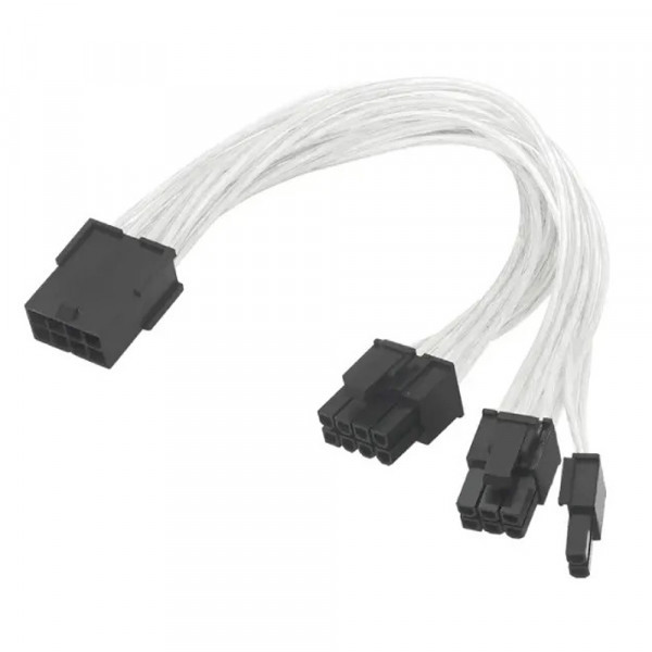 Dây nối dài nguồn bọc lưới 8 pin VGA Trắng