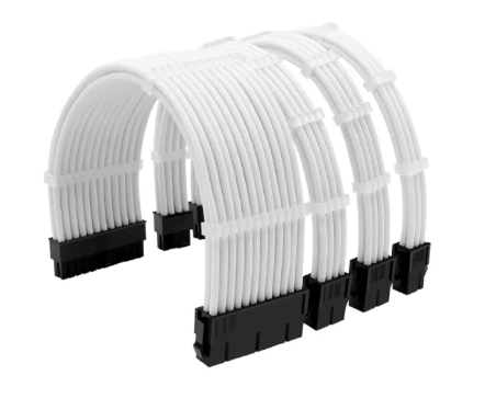 Dây Nguồn nối dài bọc lưới 24pin trắng