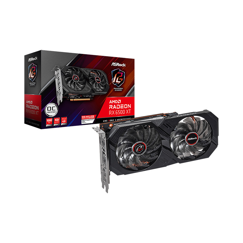 VGA Asrock RX 6500 XT Phantom Gaming D 4GB OC (RX6500XT PGD 4GO)