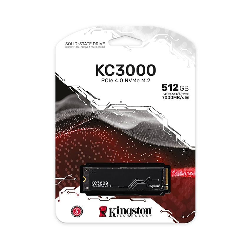 Ổ cứng SSD Kingston KC3000 512GB NVMe M.2 2280 PCIe Gen 4x4 (Đọc 7000MB/s, Ghi 3900MB/s)