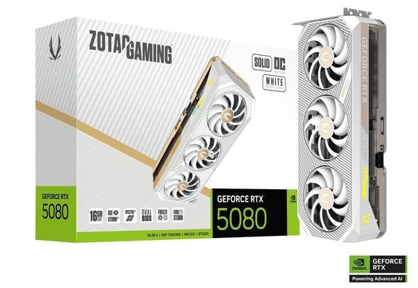 Card màn hình Zotac GeForce RTX 5080 Soild OC White 16GB GDDR7